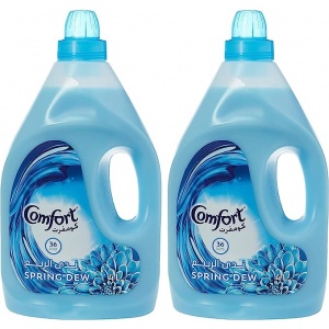 Comfort Fabric Softener for Super Soft Clothes, Spring Dew, gives Long-Lasting Fragrance, 4Lx2 (Pack of 2)
