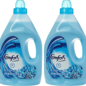 Comfort Fabric Softener for Super Soft Clothes, Spring Dew, gives Long-Lasting Fragrance, 4Lx2 (Pack of 2)