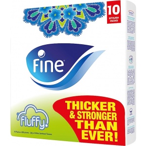 Fine Facial Tissues, Fluffy, Plastic Cases 1 pack (10 pieces x 200 Sheets 2 Ply)