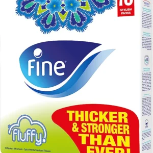 Fine Facial Tissues, Fluffy, Plastic Cases 1 pack (10 pieces x 200 Sheets 2 Ply)