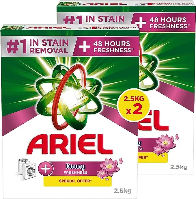 Ariel Automatic Downy Fresh Laundry Detergent Powder, 2x2.5Kg