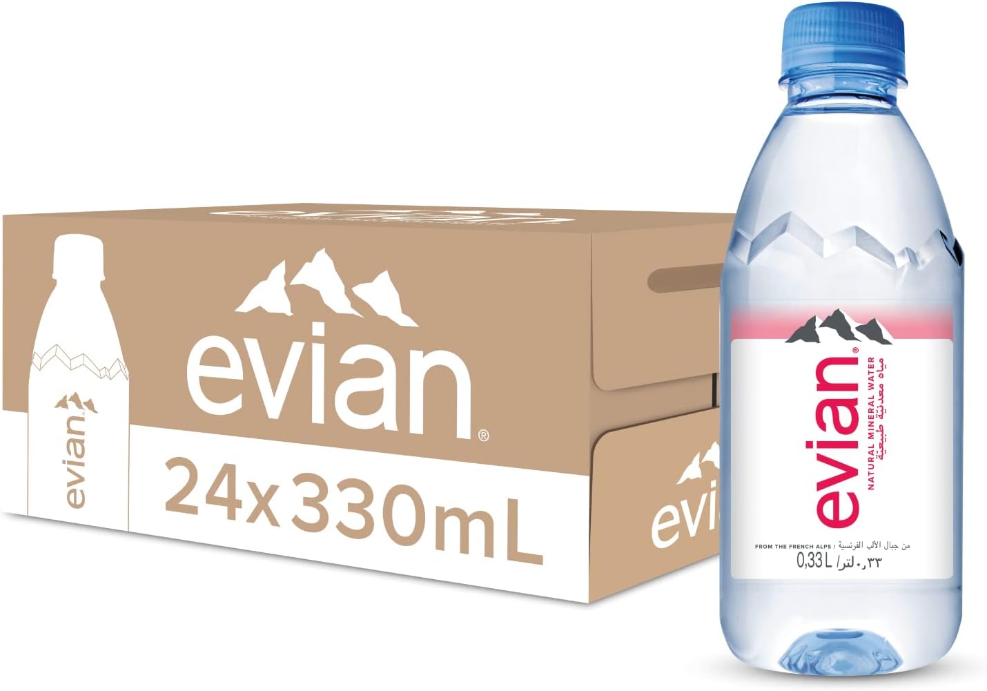 Evian Mineral Water Naturally Filtered Drinking Water 24 x 330ml Evian Water Bottles