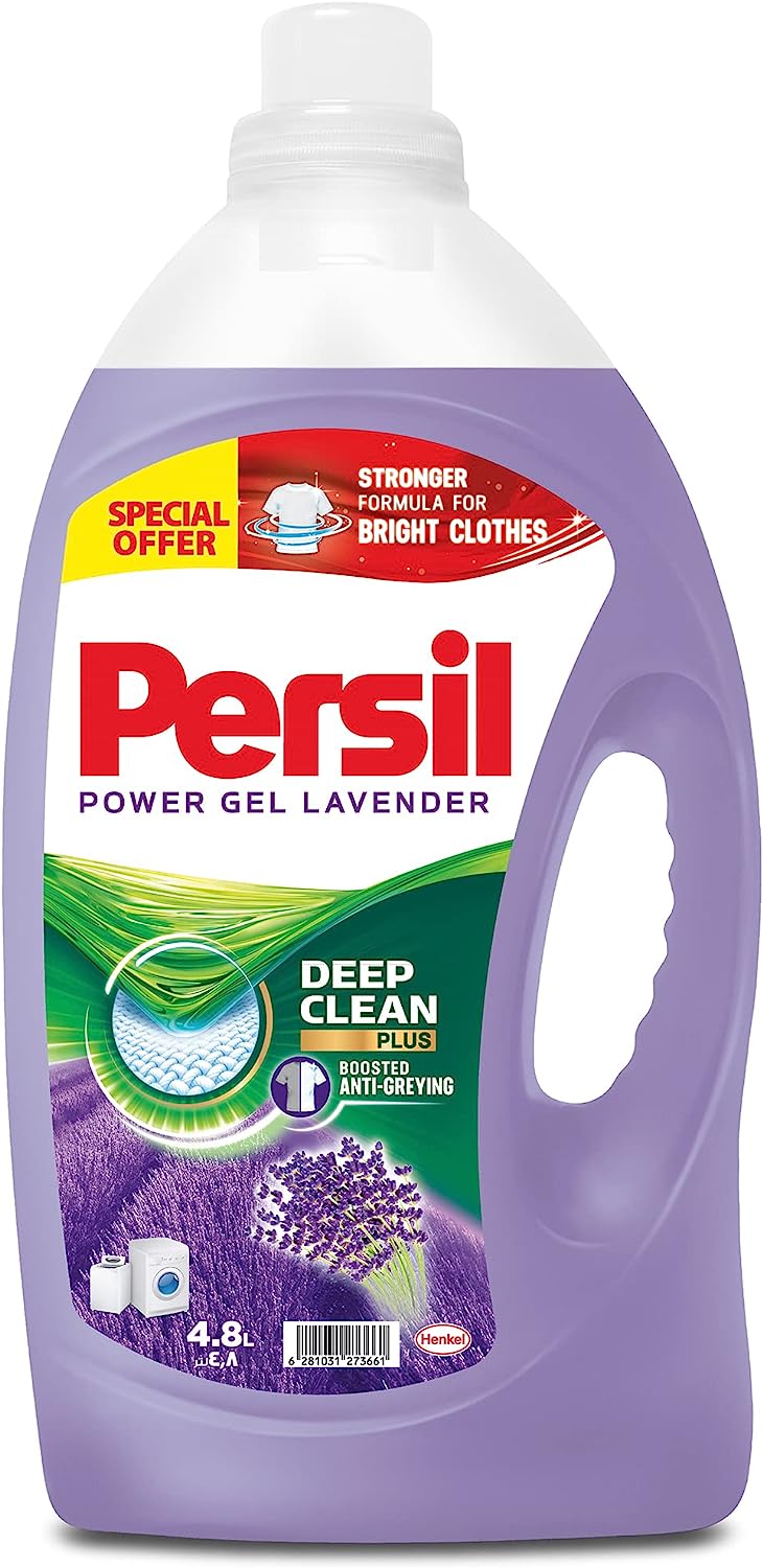 Persil Power Gel Liquid Laundry Detergent With Deep Clean Technology Lavender 4.8L