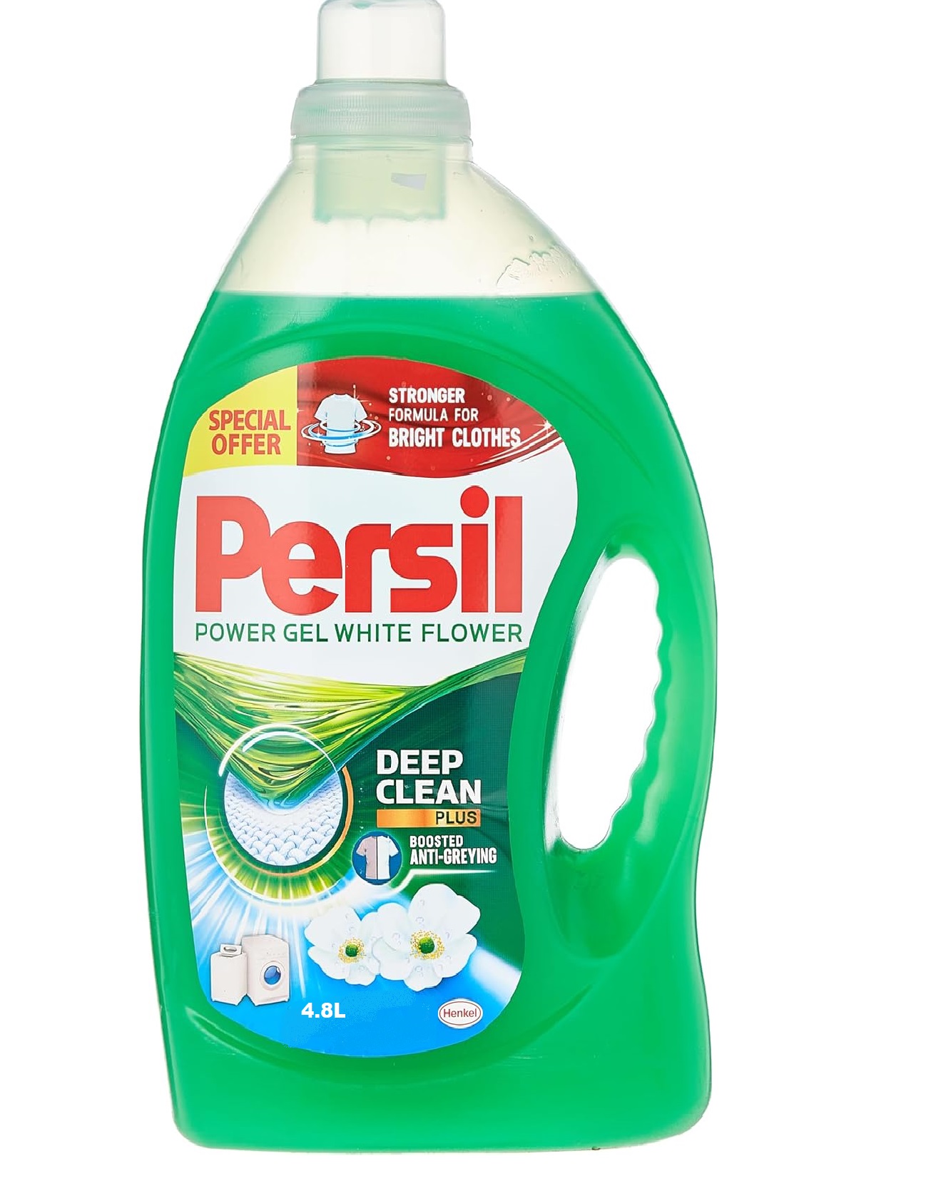 Persil Power Gel Liquid Laundry Detergent With Deep Clean Technology White Flower 4.8 Litres