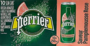 Perrier Sparkling Mineral Water With Natural Pink Grapefruit Flavor Slim Can 10 X 250 ml