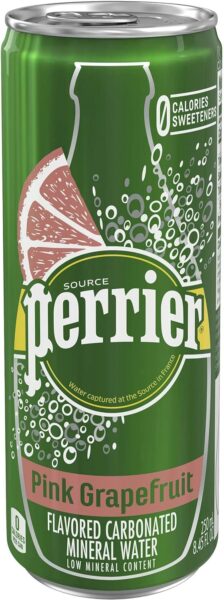 Perrier Sparkling Mineral Water With Natural Pink Grapefruit Flavor Slim Can 10 X 250 ml - Image 2