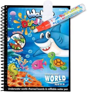 Mumoo Bear Magic Water Colouring Book for Children Reusable Water Drawing Book with Magic Pen Early Education Doodle Painting Toys for Kids Toddlers