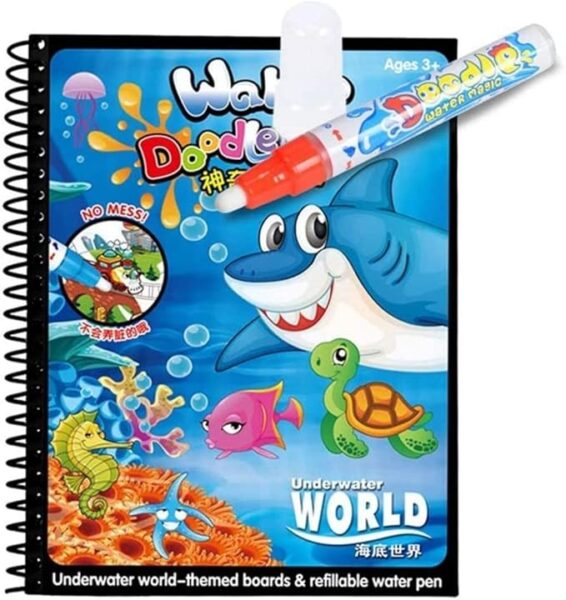 Mumoo Bear Magic Water Colouring Book for Children Reusable Water Drawing Book with Magic Pen Early Education Doodle Painting Toys for Kids Toddlers